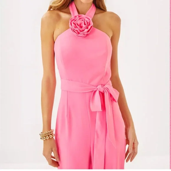 NWT Elegant Pink Lilly Pulitzer Connie Halter Jumpsuit - Picture 2 of 4